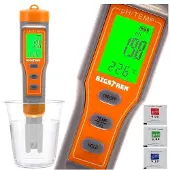 Bigstren Digitale waterkwaliteitsmeter met LCD-scherm, 4-in-1