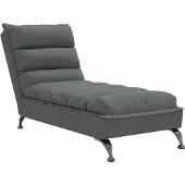 vidaXL Chaise longue met kussens stof donkergrijs