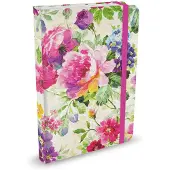 Peter Pauper Press compacte notitieboek - Peony Garden - met elastieksluiting - 13x18 cm