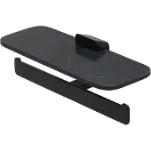 Geesa Toiletrolhouder Dubbel Shift Zwart Met Planchet Marmerlook