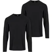 Urban Classics Shirt met lange mouwen - Basic shirt met lange mouwen (set van 2) - S tot 4XL - voor Mannen - zwart | Maat M