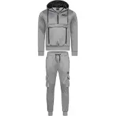 Lonsdale Trainingspak 'Moorpark' zilvergrijs / zwart