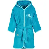 Playshoes Badjas turquoise / lichtblauw / oranje