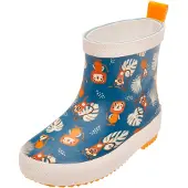 Playshoes Regenlaarzen bruin / petrol / oranje / wit