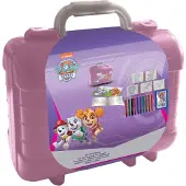 Platinet Paw Patrol - Koffer - Roze - 5 Stempels + 10 Kleurpotloden
