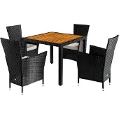 Casaria Polyrotan Tuinset Corfu 5-delig Zwart