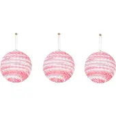 House Vitamin Xmas hangers- xmas balls- foam- neon pink -s3- 10cm