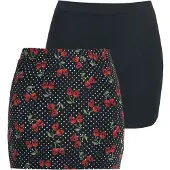Rock Rebel by EMP - Rockabilly Minirok - The Double Life - S tot 5XL - voor Vrouwen - zwart - Maat 4XL
