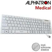 Alphatron Hygiënisch QWERTY Medisch Toetsenbord met Siliconenmat - bedraad