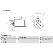 Bosch Startmotor 0 986 021 640 Bosch voor o.a. CITROEN, FIAT, PEUGEOT