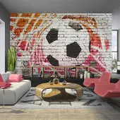 Karo-art Fotobehang - Straat voetbal