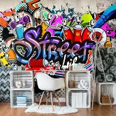 Karo-art Fotobehang - Street Game