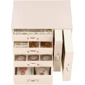 Springos Sieradendoos | Juwelendoos | 6 Lagen | 26x22x18cm | Roze