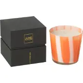 J-Line geurkaars Noa Strepen - Stone & Rock - glas - oranje - small - 50U