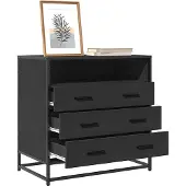 vidaXL Ladekast 70x41x70 cm bewerkt hout zwart