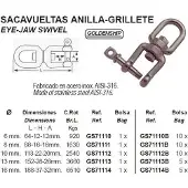 Goldenship Aisi-316 Wartel Oog En Kaak Zilver 10 mm