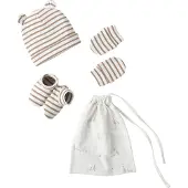Vertbaudet Set muts + wanten + slofjes + babytas voor baby, aanpasbaar cappuccino