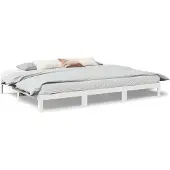 vidaXL Bedframe Family zonder matras 270x200 cm massief grenenhout wit