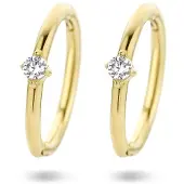 The Jewelry Collection 14K geelgoud klapoorringen zirkonia 4026904