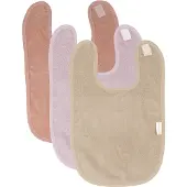 MamaLoes Badstof Roze/Lila/Oat 3 Stuks Slabber ML010138