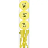 Legend Golfballen Gift Set Happy New Year Geel Inclusief Tees