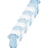 Next Rompertje/body blauw / wit