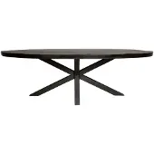 Starfurn Eettafel Denver Black | 160 cm | Ovaal (Zwart, 160x90x76cm)