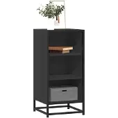 vidaXL Dressoir 35,5x35x76 cm bewerkt hout en metaal zwart