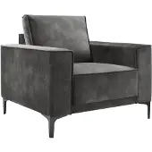 Profijt Meubel Fauteuil Calira velvet antraciet basic comfort