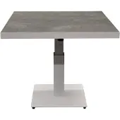 AVH-Collectie San Sebastian lounge dining tuintafel 90x90xH46-H71 cm in hoogte verstelbaar wit
