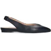 Manfield Zwart leren slingbacks | Maat 36