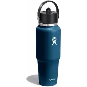 Hydroflask - Wide Flex Straw Travel Bottle - Drinkfles 946 ml, blauw