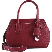 Coccinelle Leren Schoudertas Handtas Lord Handbag Grained Leather Sangria (rood)paars