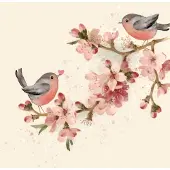 Braun Servetten 33x33cm 20 stuks Atelier Cherry Blossom Love