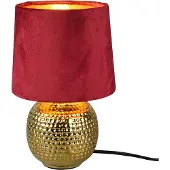 TRIO REALITY SOPHIA - Tafellamp - Goud - excl. 1x E14 40W - Snoerschakelaar - Rode kap