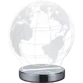 TRIO REALITY GLOBE - Tafellamp - Chroom - incl. 1x SMD 7 W - Snoerschakelaar - Instelbare lichtkleur - Niet dimbaar