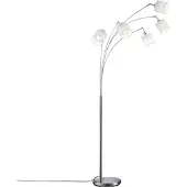 TRIO Vloerlamp Tommy, alu / grijs / zink, Woon-/ Eetkamer, Textiel / Stof / Zijde, Modern, vloerlamp