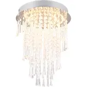Reality LED-plafondlamp Pomp, dimbaar, chroom / zilver, Woon-/ Eetkamer, Kunststof, LED plafondlamp