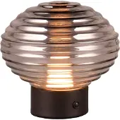 TRIO Oplaadbare tafellamp Earl zwart met smoke glas