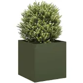 vidaXL Plantenbak 40x40x40 cm koudgewalst staal olijfgroen