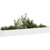 vidaXL Plantenbak 360x40x40 cm koudgewalst staal wit