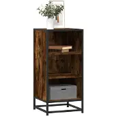vidaXL Dressoir 35,5x35x76 cm bewerkt hout en metaal gerookt eiken