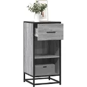 vidaXL Dressoir 35,5x35x76 cm bewerkt hout en metaal grijs sonoma
