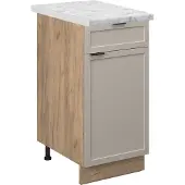 Vicco Fame-Line Keukenonderkast – 40 cm, WB Marmer GrijsBeige