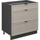 Vicco Fame-Line Keukenonderkast – 80 cm met 3 laden, zonder werkblad GrijsBeige