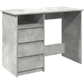 vidaXL Bureau 102x50x75 cm bewerkt hout betongrijs