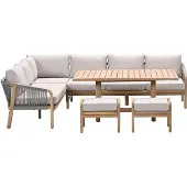 Garden Impressions Alora lounge dining set 5-delig links - grey sand