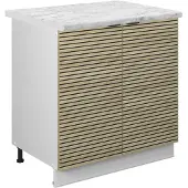 Vicco Fame-Line Wastafelkast – 80 cm, WB Marmer Eiken paneel
