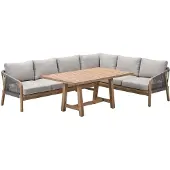 Garden Impressions Alora lounge dining set 3-delig rechts - grey sand