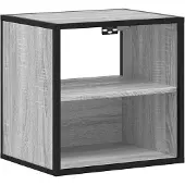 vidaXL Nachtkastje wandgemonteerd 40x31x39,5cm grijs sonoma eikenkleur